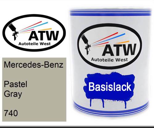 Mercedes-Benz, Pastel Gray, 740: 1L Lackdose, von ATW Autoteile West.